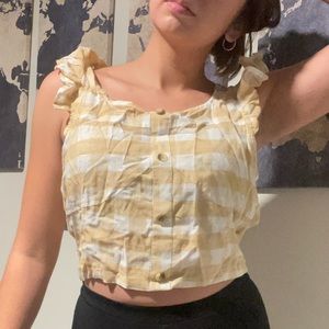 Open back checkered tank, brand new